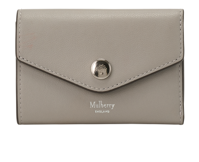 Mulberry Folded Multi-Card Wallet, &pound;140, Accessories, Grey, Leather, Front view
